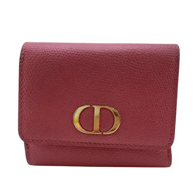 Pre-owned Dior Christian  Pink Leather Wallet (tri-fold) ()