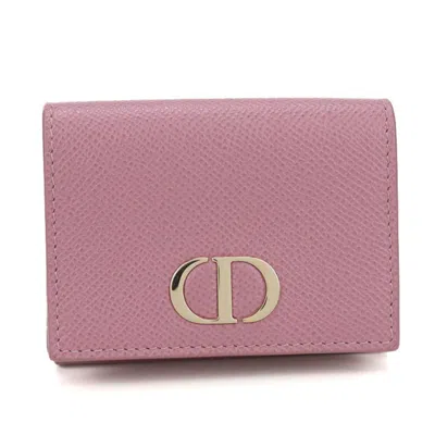 Pre-owned Dior Christian  Pink Leather Wallet (tri-fold) ()