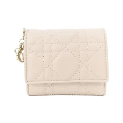 Pre-owned Dior Christian  Pink Leather Wallet (tri-fold) ()