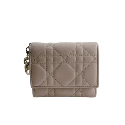 Pre-owned Dior Christian  Pink Leather Wallet (tri-fold) ()