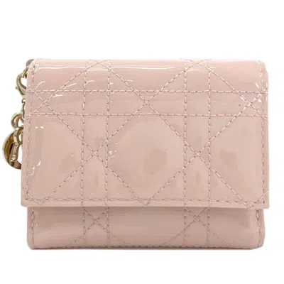 Pre-owned Dior Christian  Pink Patent Leather Wallet (bi-fold) ()