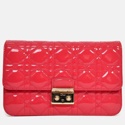 Pre-owned Dior Christian  Pink Patent 'miss ' Wallet On Chain
