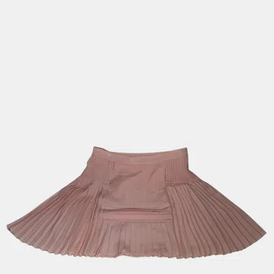 Pre-owned Dior Christian  Pink Pleated Silk Mini Skirt