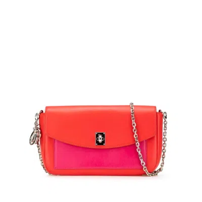 Pre-owned Dior Christian  Pink Red Color Leather Shoulder Bag ()