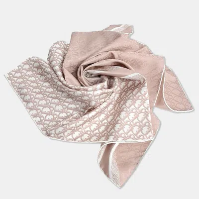 Pre-owned Dior Christian  Pink Silk Scarf