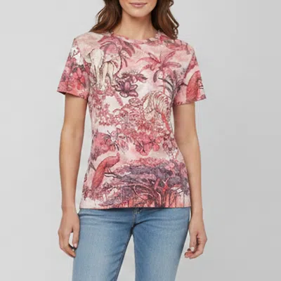 Pre-owned Dior Christian  Pink Toile De Jouy Voyage Print Jersey T-shirt Xs