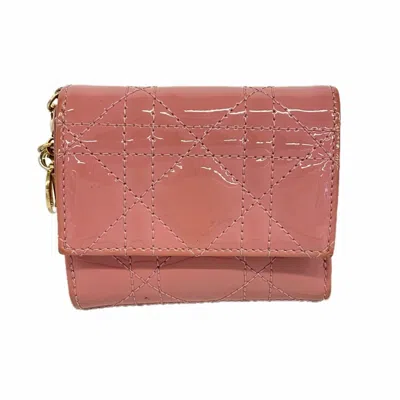 Pre-owned Dior Christian  Pink Wallet (tri-fold) ()