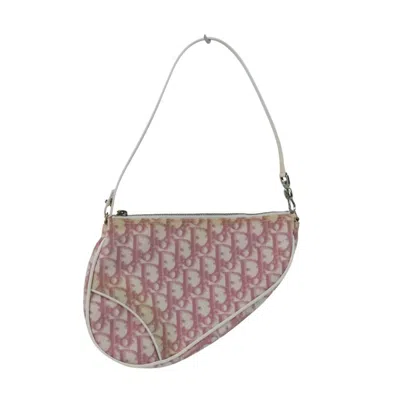 Pre-owned Dior Christian  Pink White Handbag Saddle Bag () In Multi