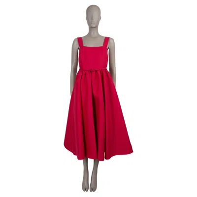 Pre-owned Dior Christian  Pink Wool & Silk 2024 Belted Shantung Midi Dress 36 Xs