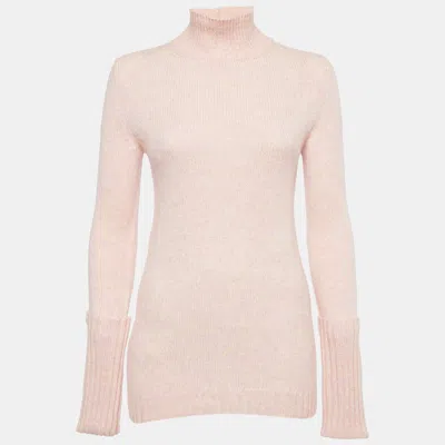 Pre-owned Dior Christian  Pink Wool Knit Turtle Neck Sweater S