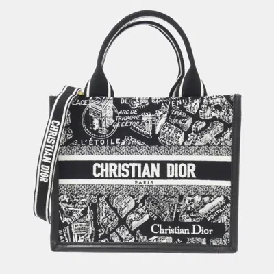 Pre-owned Dior Christian  Plan De Paris Book Tote Small Handbag In Black