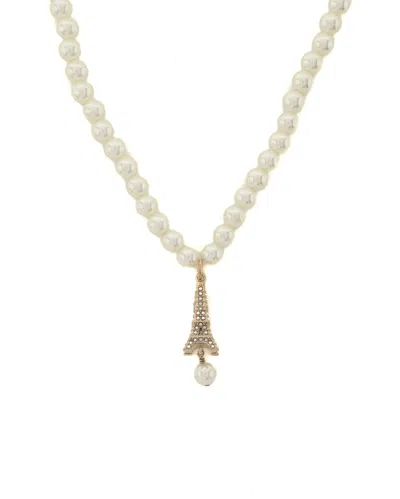 Dior Christian  Plan De Paris Eiffel Tower Necklace In Neutral