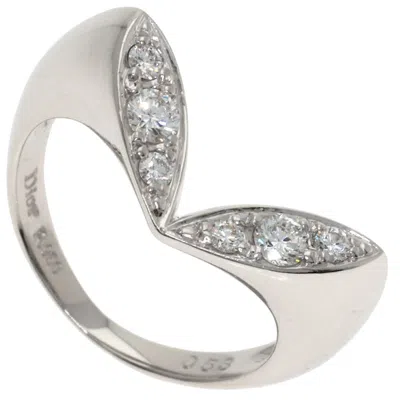 Pre-owned Dior Christian  Platinum Platinum 950 Band Ring () In Silver