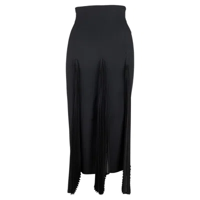 Pre-owned Dior Christian  Pleated Hem Skirt In Black