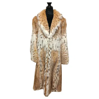 Pre-owned Dior Christian  Prestigious White Belly Bobcat Lynx Fur Coat 8-10/m~no Duties