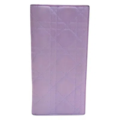 Pre-owned Dior Christian  Purple Lambskin Leather Wallet