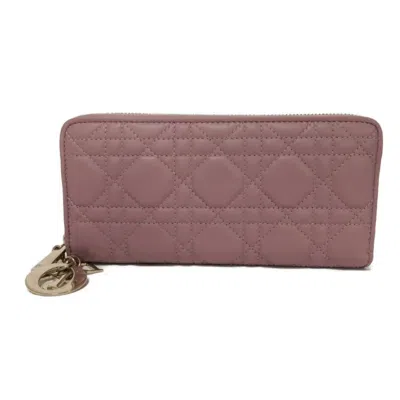 Pre-owned Dior Christian  Purple Leather Long Wallet (bi-fold) ()
