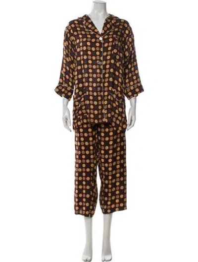 Pre-owned Dior Christian  Pyjama Silk Pajamas In Brown