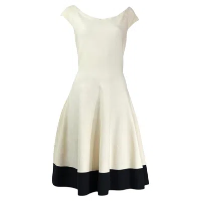 Pre-owned Dior Christian  Raf Simons Resort 2016 Wool Beige Black Dress