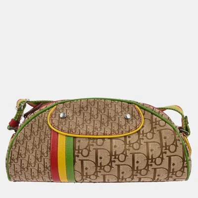 Pre-owned Dior Christian  Rasta-color Trotter Saddle Shoulder Bag In Multi