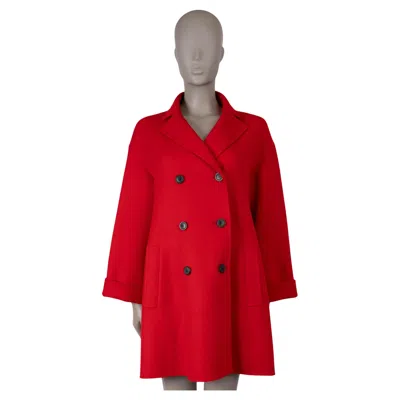 Pre-owned Dior Christian  Red Cashmere 2018 Double Breasted Peacoat Coat Jacket 36 Xs
