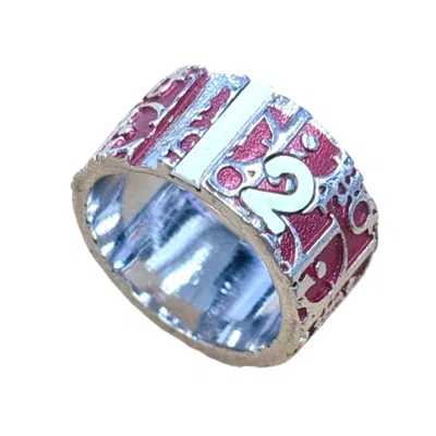 Pre-owned Dior Christian  Red Color Band Ring ()