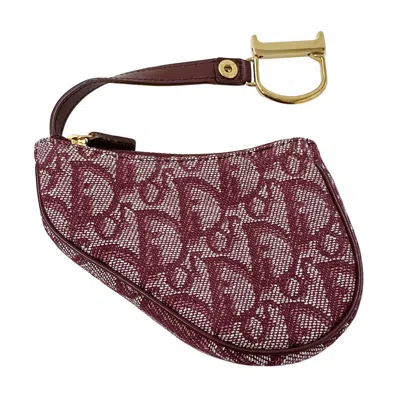 Pre-owned Dior Christian  Red Color Canvas Coin Purse/coin Case ()