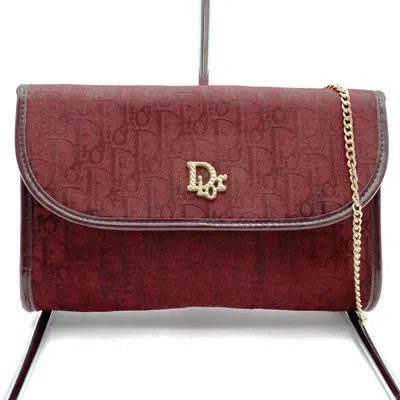 Pre-owned Dior Christian  Red Color Canvas Pouch Shoulder Bag ()