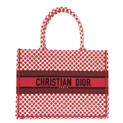 Pre-owned Dior Christian  Red Color Canvas Tote Bag ()