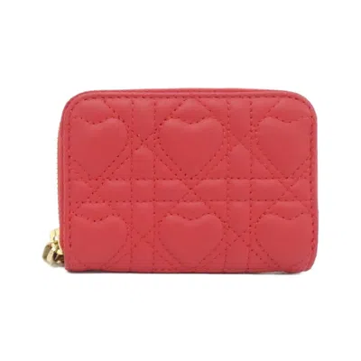Pre-owned Dior Christian  Red Color Leather Coin Purse/coin Case ()
