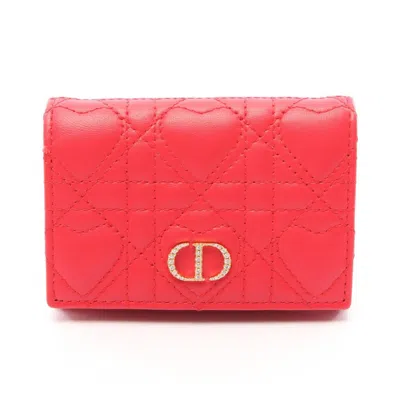 Pre-owned Dior Christian  Red Color Leather Coin Purse/coin Case ()