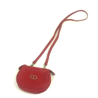 Pre-owned Dior Christian  Red Color Leather Pochette Shoulder Bag ()