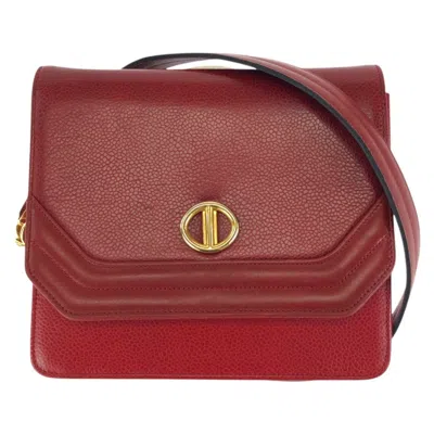 Pre-owned Dior Christian  Red Color Leather Pochette Shoulder Bag ()