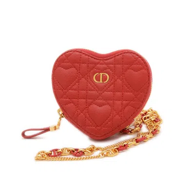 Pre-owned Dior Christian  Red Color Leather Pouch Shoulder Bag ()