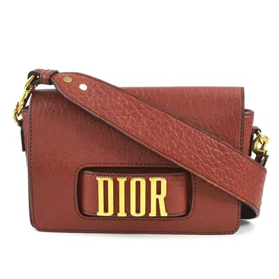 Pre-owned Dior Christian  Red Color Leather Shoulder Bag ()