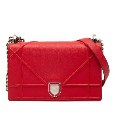 Pre-owned Dior Christian  Red Color Leather Shoulder Bag ()