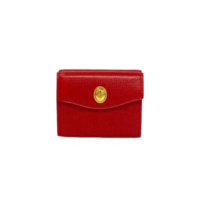 Pre-owned Dior Christian  Red Color Leather Wallet (tri-fold) ()