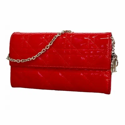 Pre-owned Dior Christian  Red Color Long Wallet (bi-fold) ()