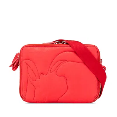 Pre-owned Dior Christian  Red Color Nylon Leather Shoulder Bag ()