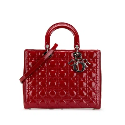Pre-owned Dior Christian  Red Color Patent Leather Handbag Shoulder Bag ()