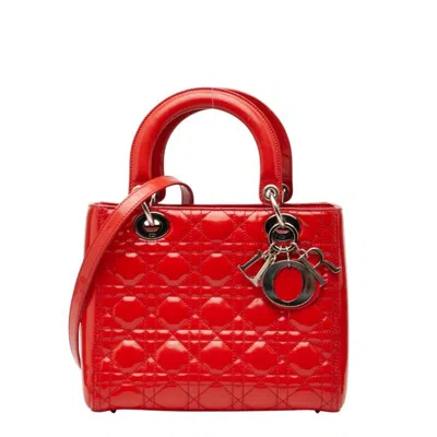 Pre-owned Dior Christian  Red Color Patent Leather Handbag Shoulder Bag ()