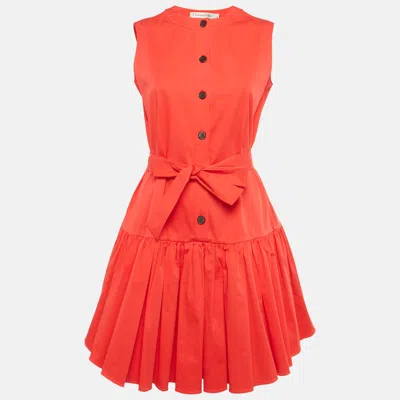 Pre-owned Dior Christian  Red Cotton Flared Mini Dress S