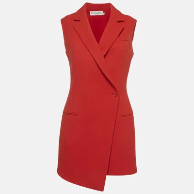 Pre-owned Dior Christian  Red Wool Sleeveless Mid-length Coat M