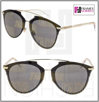 Pre-owned Dior Christian  Reflected Prism Gold Black Ja Mirrored Print Sunglasses In Loj7y