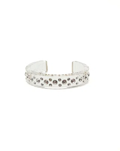 Dior Christian  Resin Rhinestone Cuff In Other