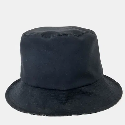 Pre-owned Dior Christian  Reversible Teddy D Bucket Hat In Black