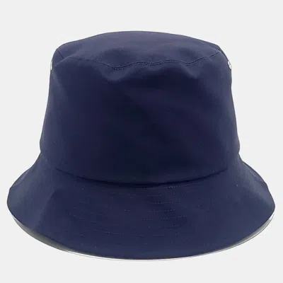 Pre-owned Dior Christian  Reversible Teddy D Navy Blue Bucket Hat