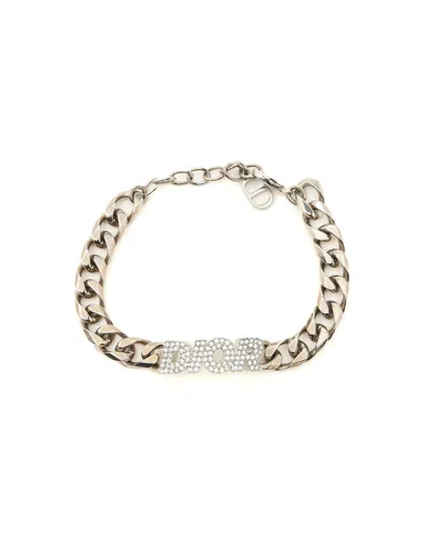Dior Christian  Rhinestone Bracelet In Gold