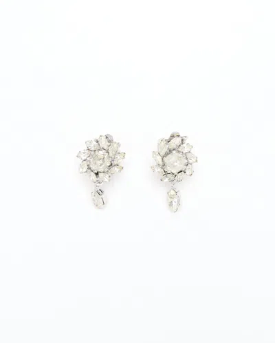 Dior Christian  Rhinestone Clip-on Earrings In Neutral