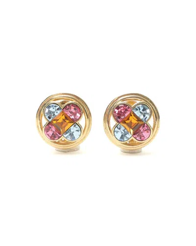 Dior Christian  Rhinestone Clip-on Earrings In Gold